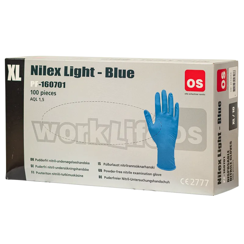 Nilex Light eng.handske nitril pf 1607 Str. 7 pk./100 stk.