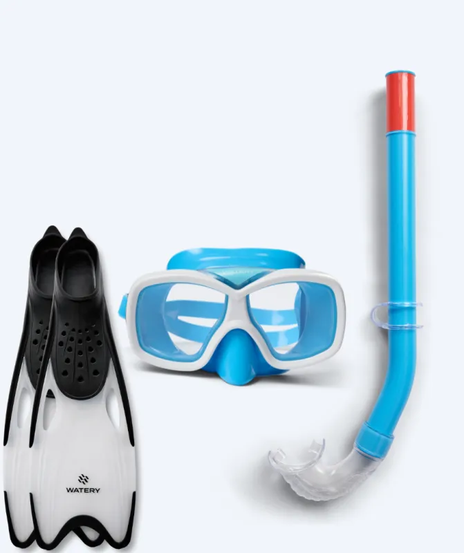 Watery snorkelsæt til junior (8-15) - Misu/Rilian - Blå/sort - Snorkelsæt til børn (4-16 år)