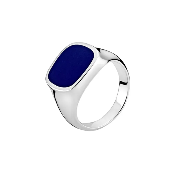 Herrering i Sølv med blå Lapis Lazuli
