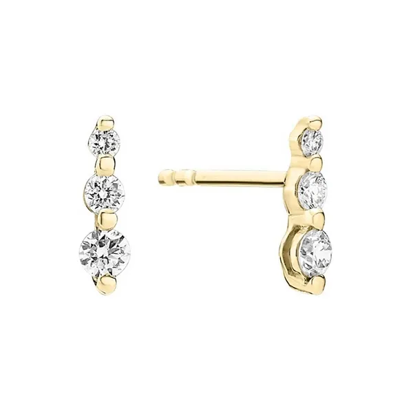 Ørestikker i 8 kt. Guld med Lab-Grown Diamanter - 0,24 ct.