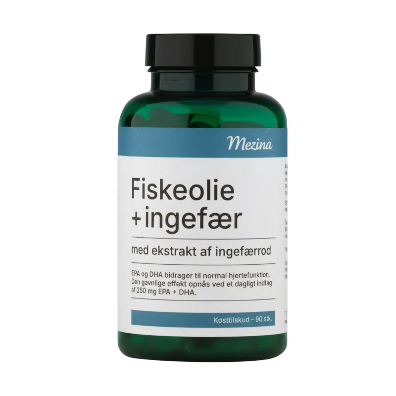 Mezina Fiskeolie M. Ekstrakt Af Ingefærrod (90 kaps)
