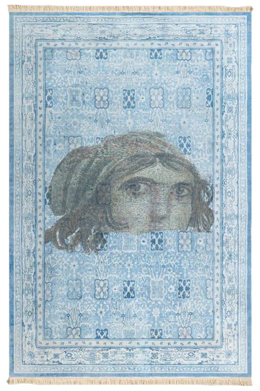 TEPPI 189 gulvtæppe m. mønster, rektangulær - multifarvet bomuld (80x150)