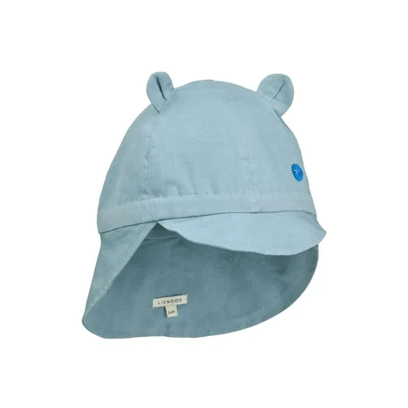 Liewood Gorm Solhat m. Ører - Hør - Beach Blue