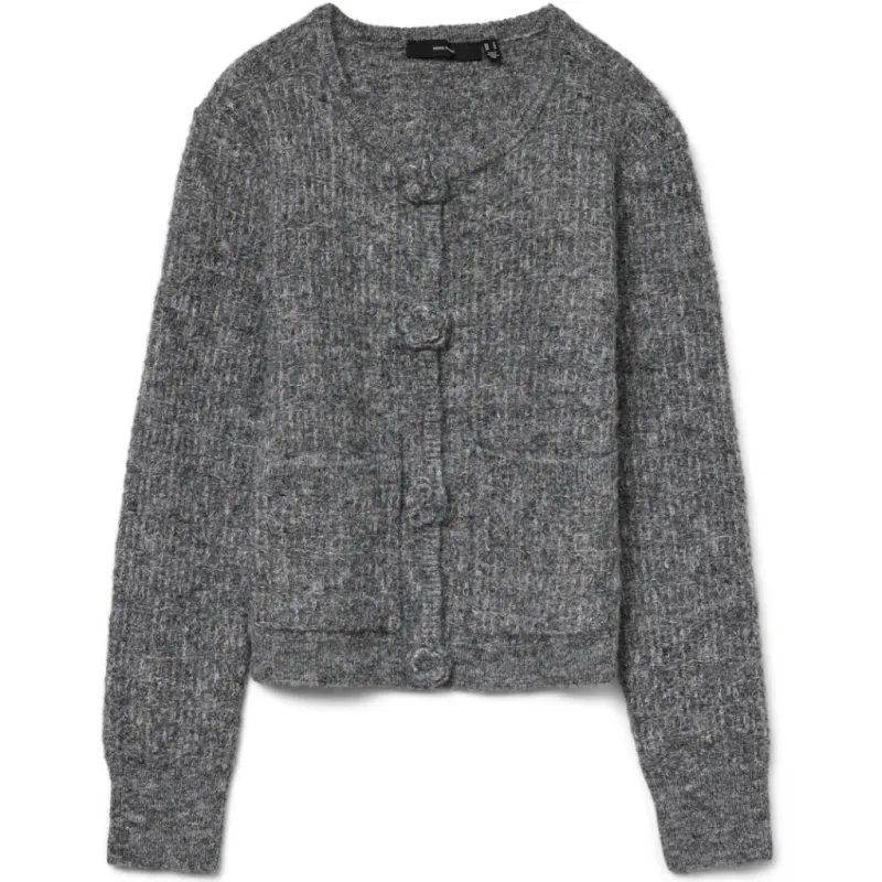 VERO MODA DAME CARDIGAN VMBLOSSOM - Medium grey melange