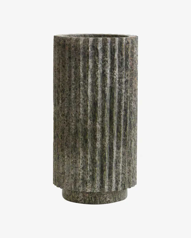 Nordal - LOON vase  -  grøn marmor  -  Ø12 × H24 cm