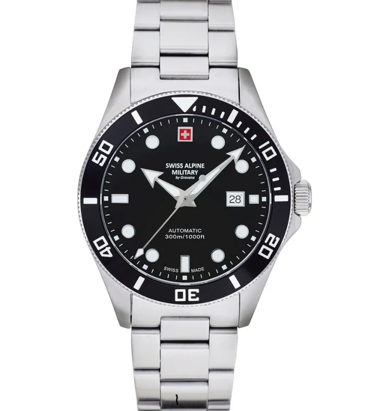Swiss Alpine Military Diver Automatic Black Herreur