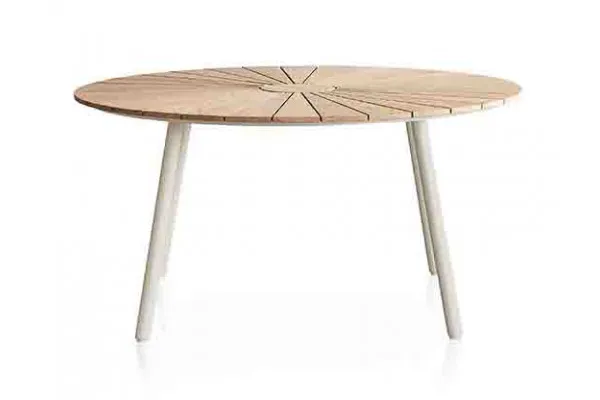 DaneLine Eva Teak Havebord - Ø150 cm - Latte