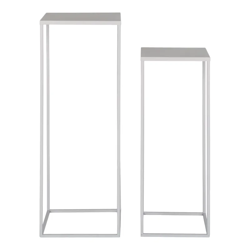 House Nordic - Beja Blomsteropsats, Sand Stål - Sæt af 2 stk. - H50/60 cm