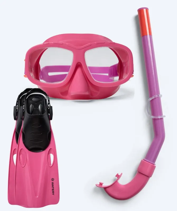 Watery snorkelsæt til junior (8-15) - Wyre/Masika - Lilla/lyserød - Snorkelsæt til børn (4-16 år)