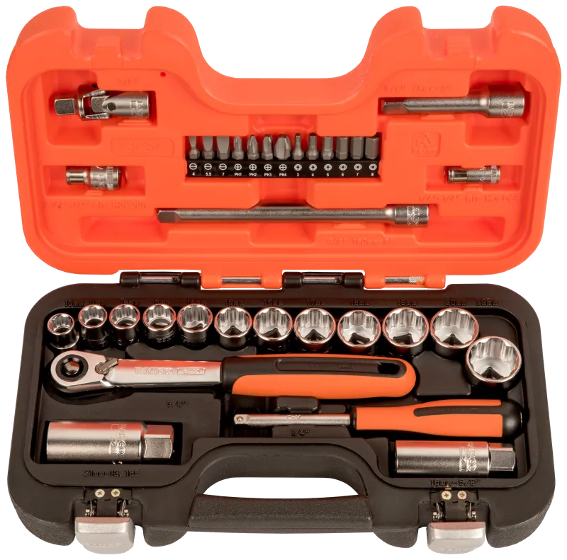 Topnøglesæt mm 3/8" 4kt. SL34