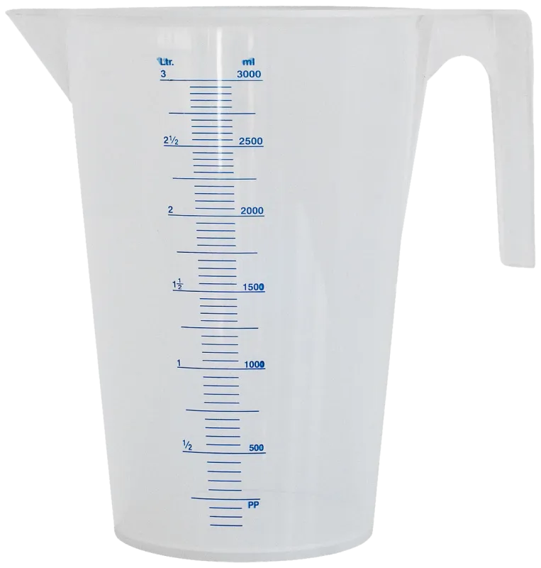 Målebæger transparent PP 3 ltr