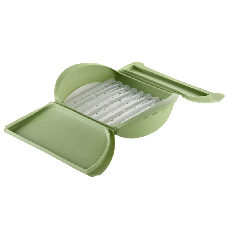 Lékué Dampkoger med bakke, grøn, 4 port.