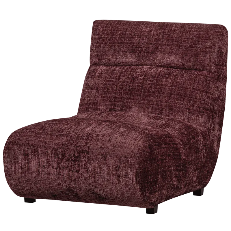 WOOOD Observe lænestol - aubergine chenille polyester stof