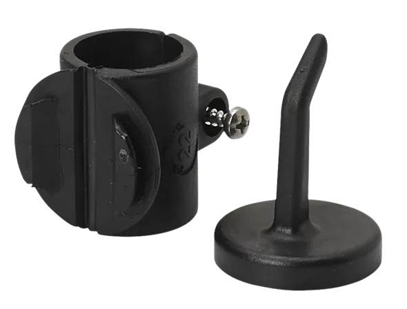 Krog med Ø22 mm rørmontering, Sort