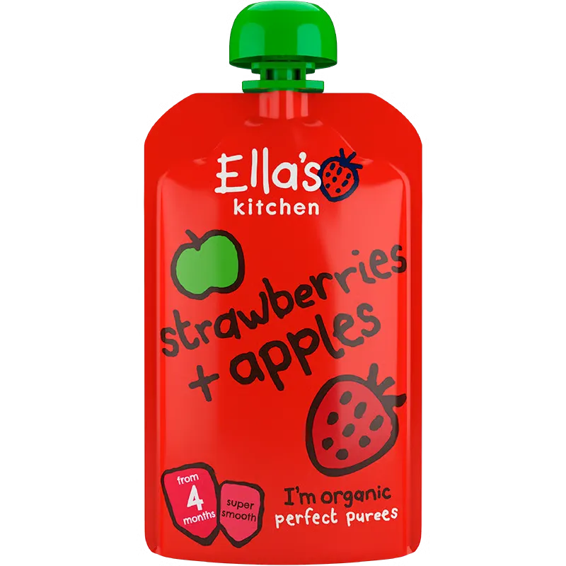 Ellas Kitchen Babymos Jordbær/Æble Ø 4 Mdr (120 gr)