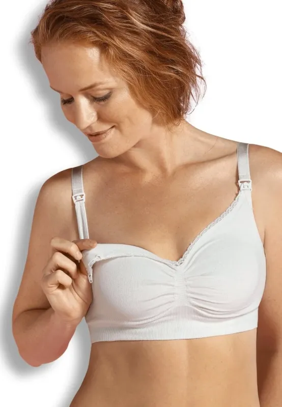 Carriwell økologisk graviditets - og amme - BH (Organic seamless), Hvid - Carriwell - Lingerie - Buump