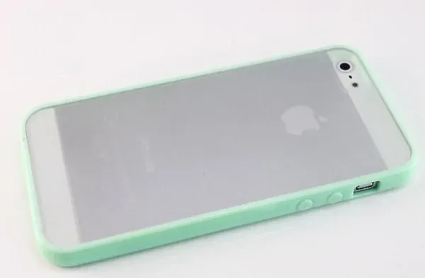 iPhone 5/5S Mat transparent bumpercover. Mint grøn.