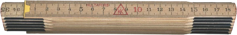 Tommestok 82-2-12  gradering mm/DK tomme, 2 m med 12 led