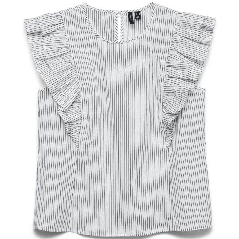 VERO MODA DAME TOP VMAILA - Snow White Black