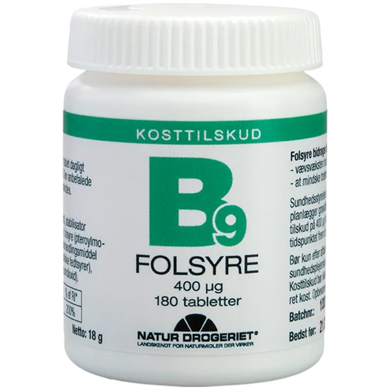 Natur Drogeriet Folsyre B9 (180 tabletter)