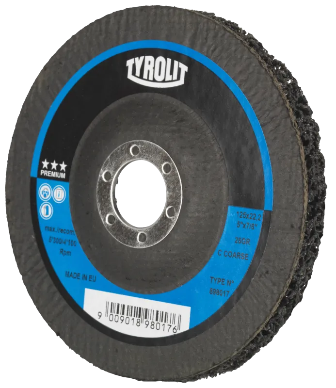 Renseskive 28VL 125×22,23mm sort grov
