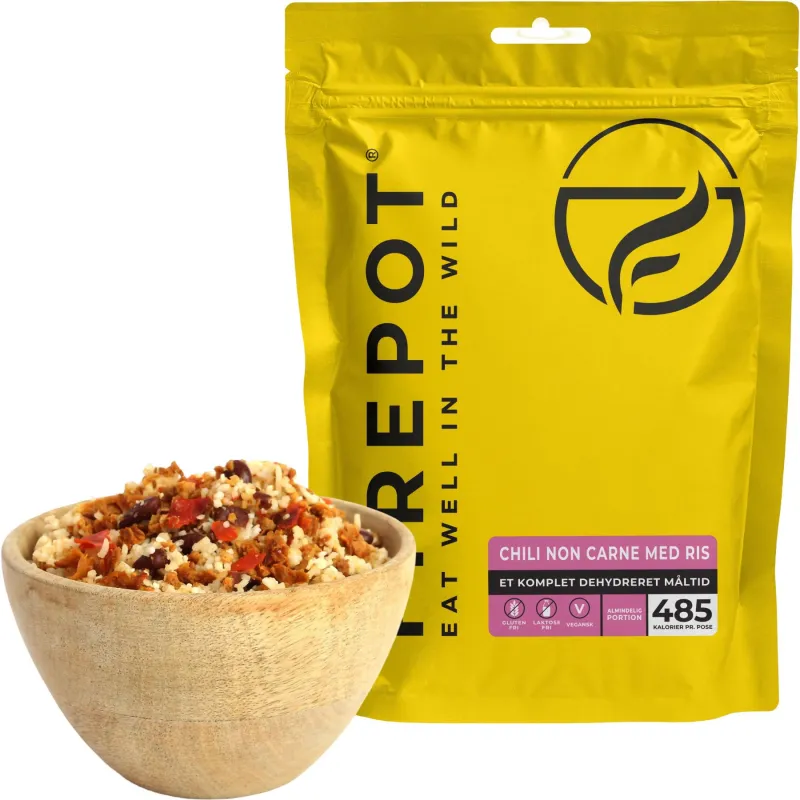 Firepot Chili non Carne med Ris, frysetørret mad, Reg