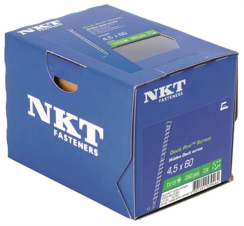 DECK PRO skjult terrasseskrue C4 - 4,5 x 60 - 250 stk
