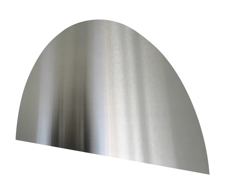 Stænkplade buet 900x450 mm. rustfri
