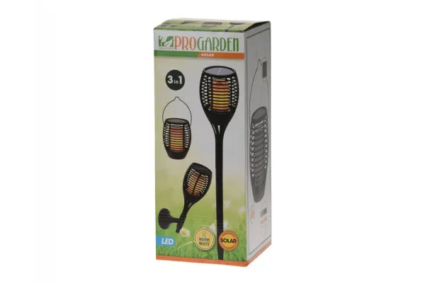 Solar LED-fakkel, 3-i-1, Ø:12 x H: 78 cm