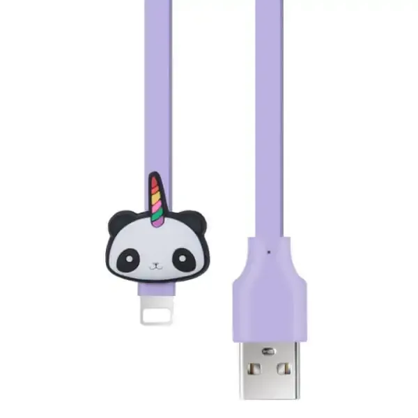 Sjove & flotte Cartoon lightning opladekabler. Panda-enhjørning.