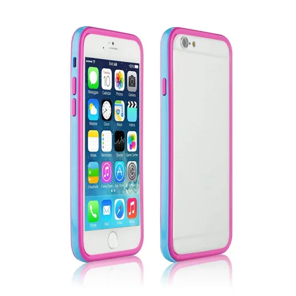 iPhone 6/6S Dual bumper. Sky blue / pink.