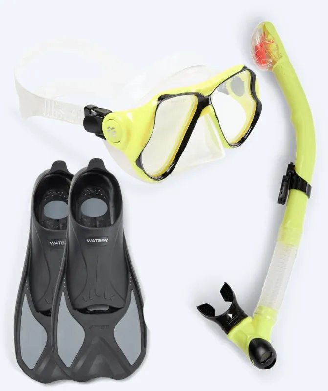 Watery snorkelsæt til voksne - Pike/Hudson - Gul - Snorkelsæt til voksne (+16 år)