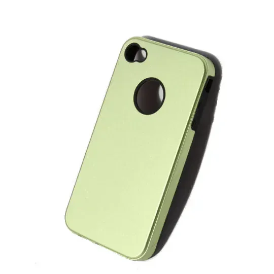 iPhone 4 alu cover m silikone indmad. Grøn.