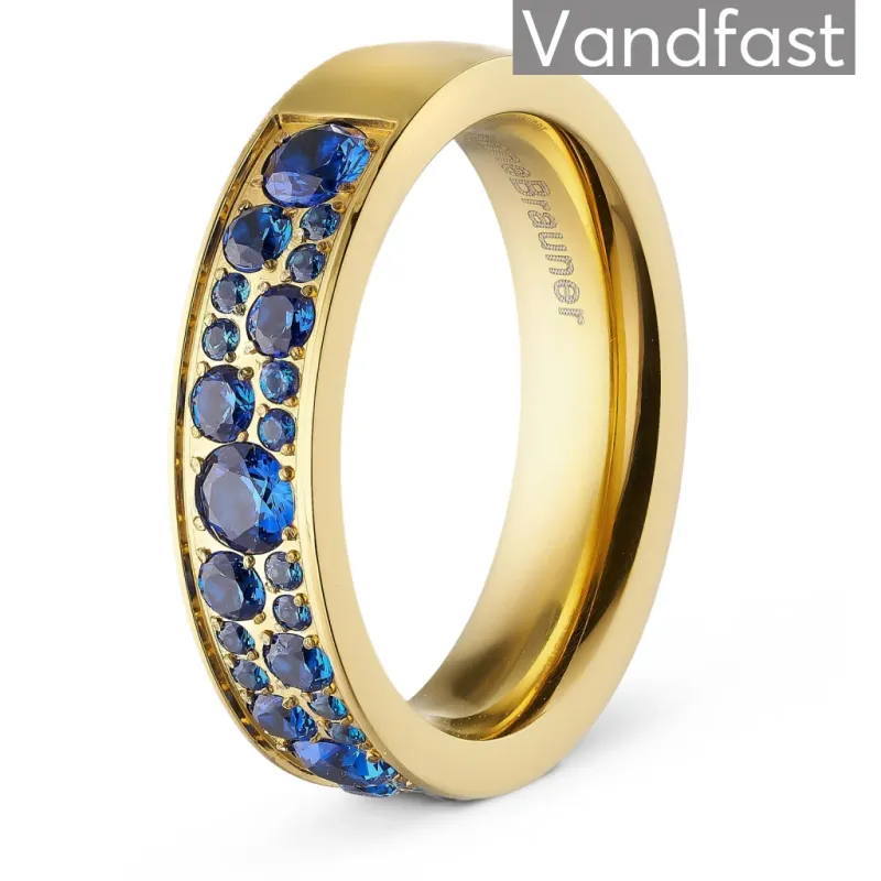 ANNEBRAUNER Sparkling Sapphire Blue Ring 18K Guldbelagt