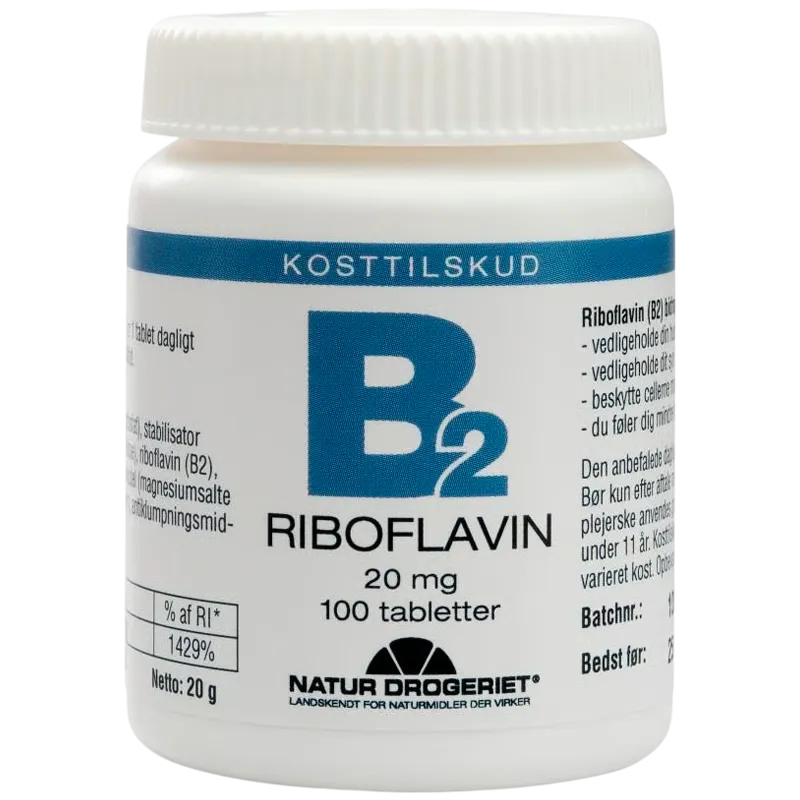 Natur Drogeriet B2 Riboflavin 20 Mg (100 tab)