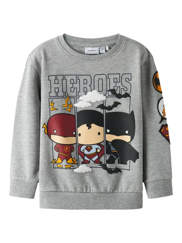 Name It Osmus Batman Sweat Shirt - Grey Melange - 92 cm
