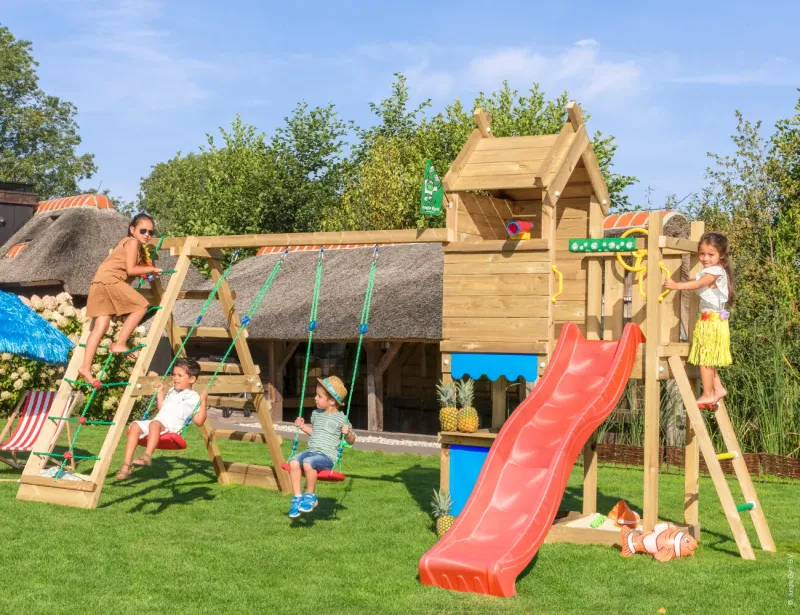 Jungle Gym - Legetårn Resort 2-Climb Module Rød Rutsjebane 125 cm Platform