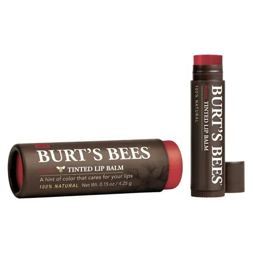 Burt's Bees Lip balm farvet rose &bull;  4,25g.