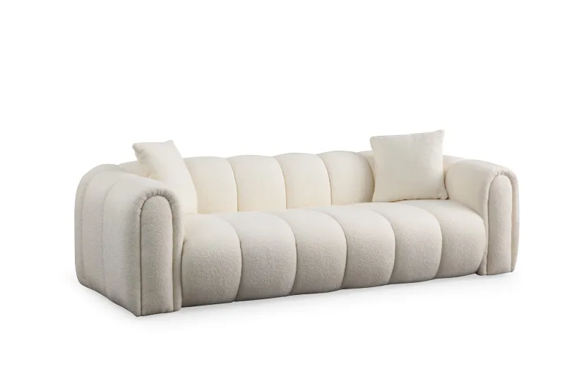 NORDVÄRK Puffy 3 3 pers. sofa - hvid polyester