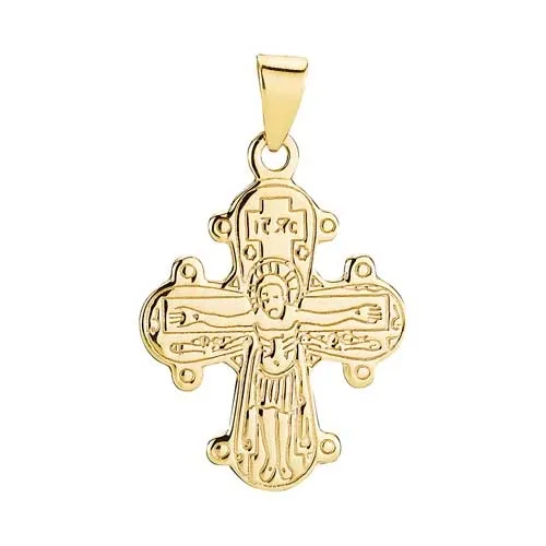 Vedhæng i 8 kt. Guld med Dagmarkors - 16 x 13 mm - glat bagside