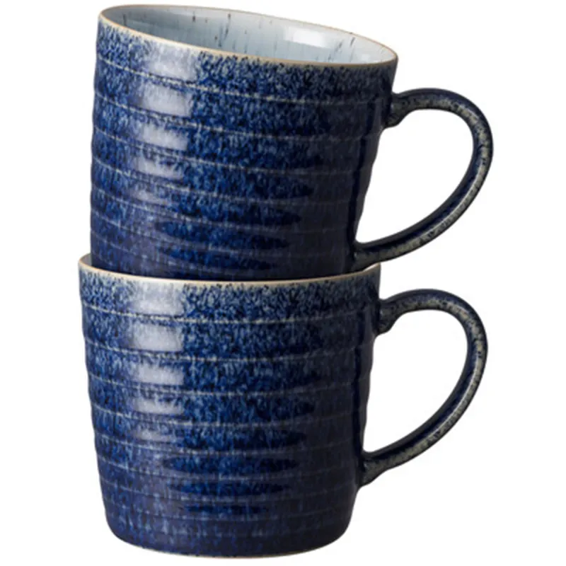 Denby Studio Blue krus 2 stk, cobalt/pebble