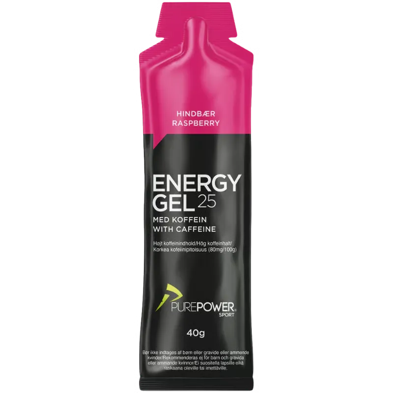 PurePower Energy Gel Koffein Hindbær (40 g)