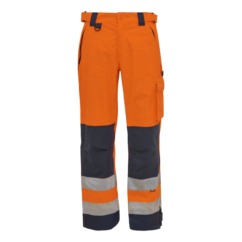 Securetech Multinorm regnbukser - Fl.orange/Marine - S