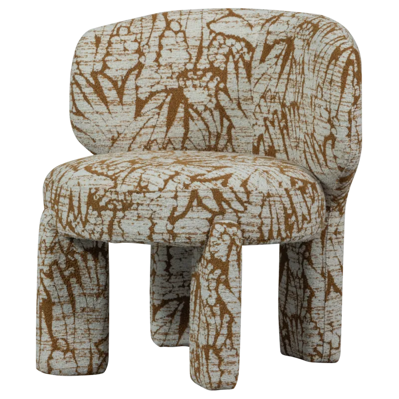WOOOD Upke lænestol - natur og brun polyester stof