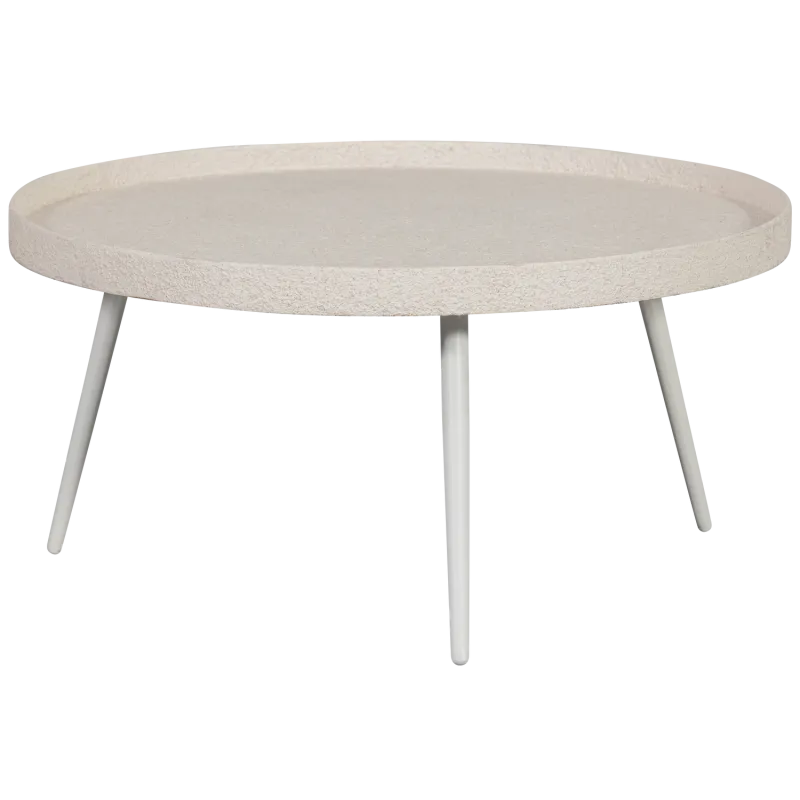 WOOOD Bounds sidebord XL, rund natur træ og sand metal (Ø74)