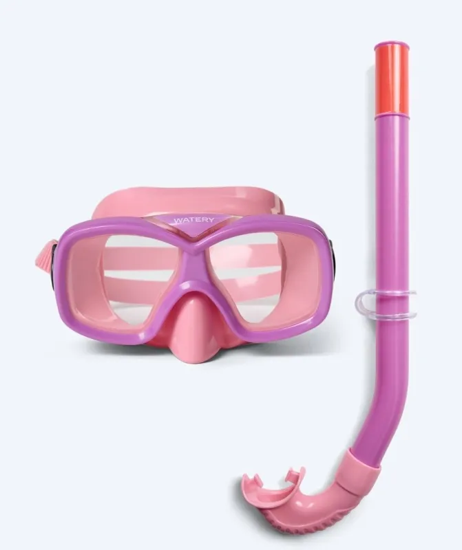 Watery Combo snorkelsæt til junior (8-15) - Misu - Lyserød/lilla - Snorkelsæt til børn (4-16 år)