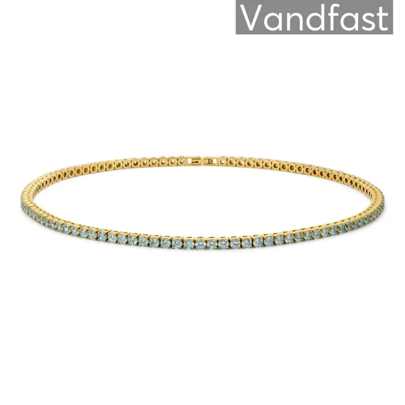 ANNEBRAUNER Tennis Aquamarine Halskæde 18K Guldbelagt