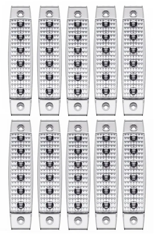 UDSALG - 6 LED markeringslygte, 12 / 24v - 3D linser - 10 stk - Dinled - Markeringslys