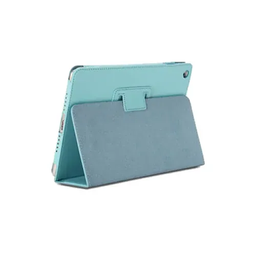 Lædertaske /-holder til iPad 2/iPad 3/iPad 4. Lyseblå.