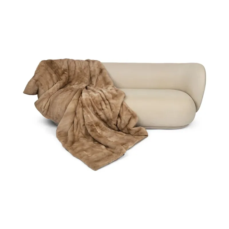 Minkplaid | Bagside af kashmir | Palomino | 130x210 cm